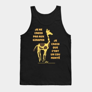 Humour girafe - Jeux de mots cou monté Tank Top